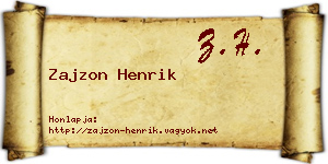 Zajzon Henrik névjegykártya